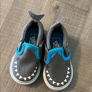 Vans Kids Shark Design Gray and Blue Shoes